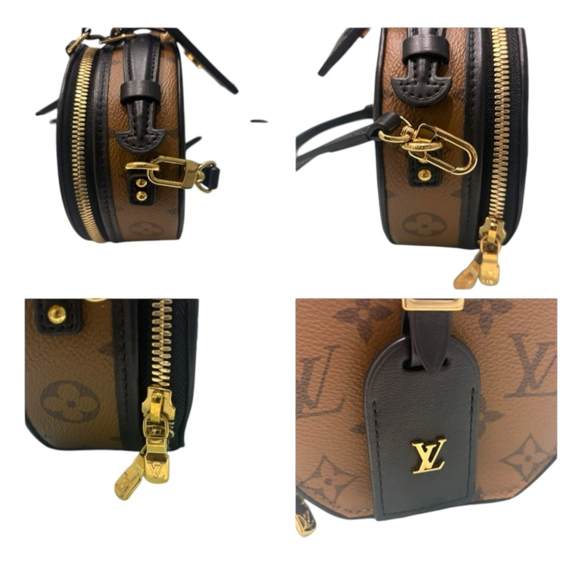 LOUIS VUITTON ルイヴィトン モノグラム ミニボワットシャポー ブラウン ゴールド金具 レザー / PVC M68276 ショルダーバッグ レディース A