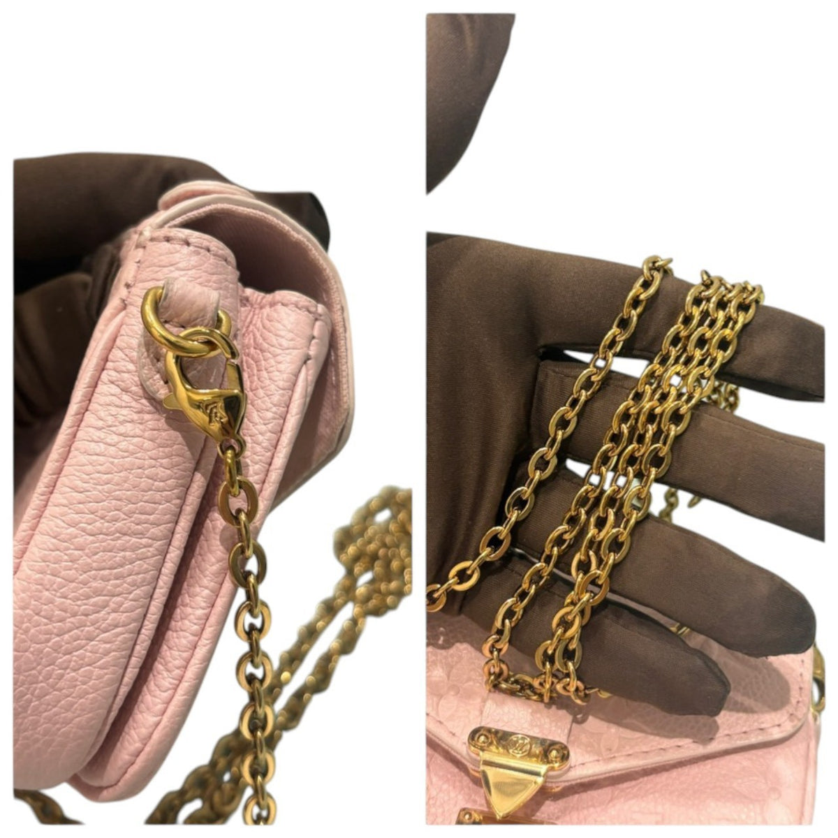 LOUIS VUITTON ルイヴィトン アンプラント マイクロ・メティス ピンク レザー M81389 ショルダーバッグ レディース AB