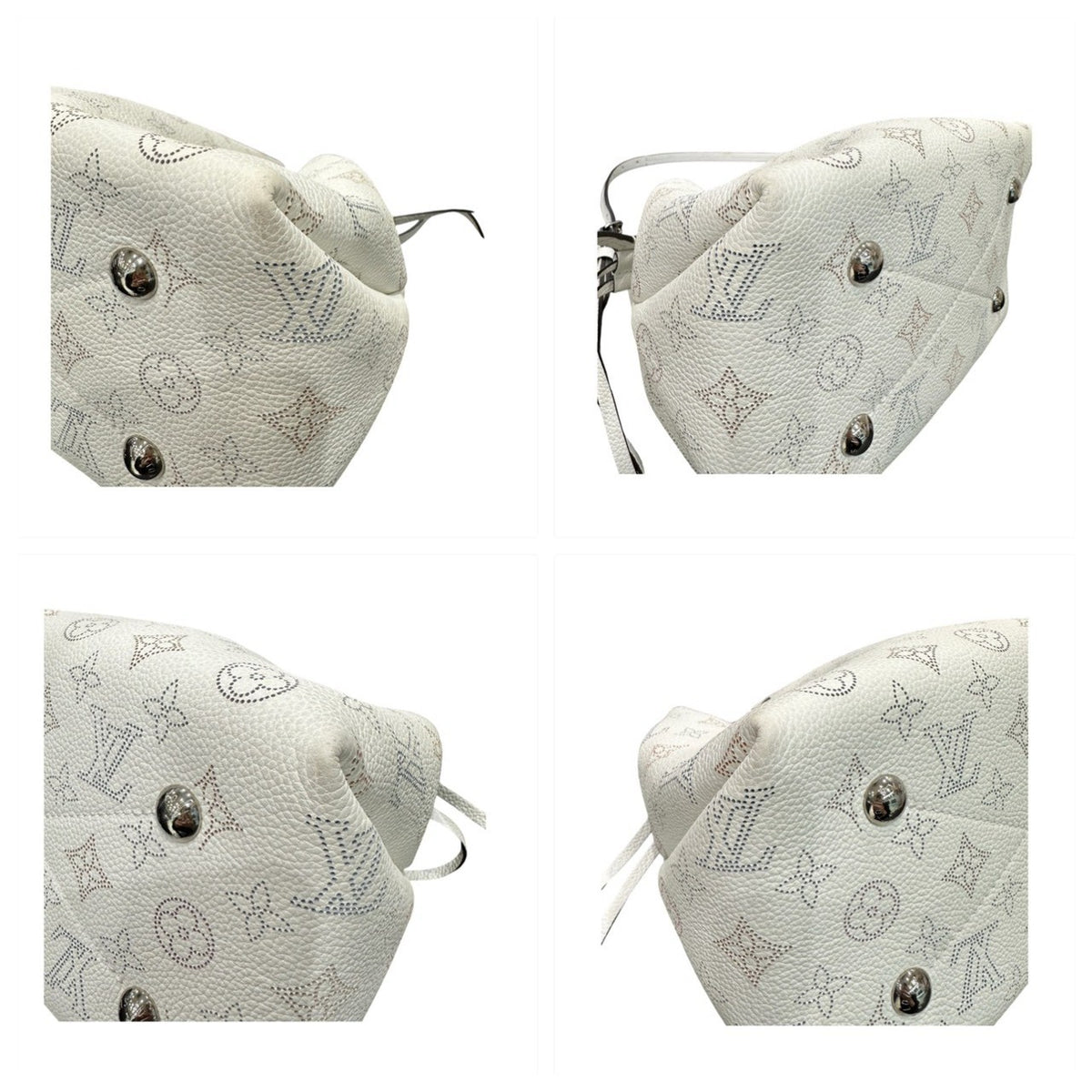 LOUIS VUITTON ルイヴィトン マヒナ ベラ チェーンハンドル付き ホワイト レザー M57536 ショルダーバッグ レディース AB
