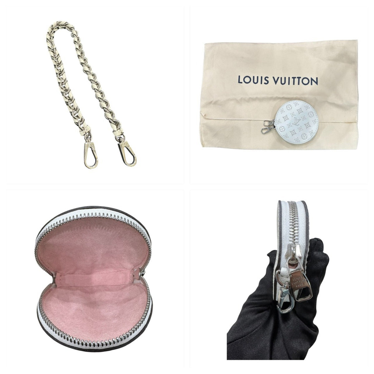 LOUIS VUITTON ルイヴィトン マヒナ ベラ チェーンハンドル付き ホワイト レザー M57536 ショルダーバッグ レディース AB