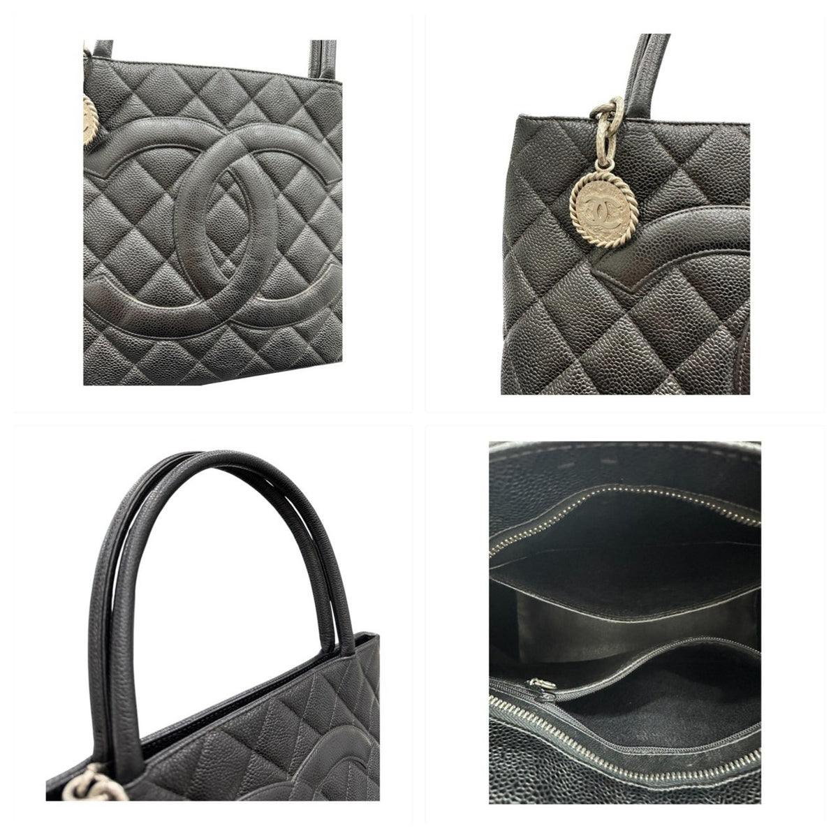 CHANEL シャネル キャビアスキン 復刻トート ブラック レザー A01804 トートバッグ レディース A