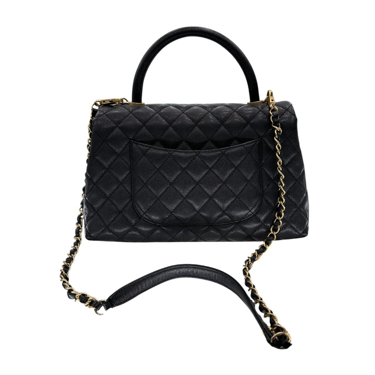 CHANEL シャネル キャビアスキン ココハンドル ブラック カーフ A92991 ショルダーバッグ ハンドバッグ レディース A