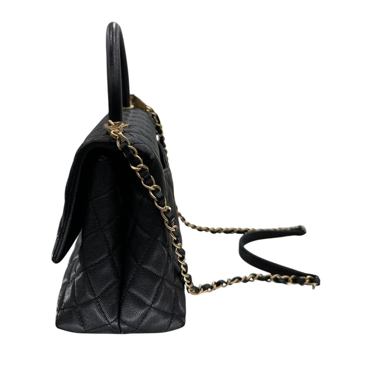 CHANEL シャネル キャビアスキン ココハンドル ブラック カーフ A92991 ショルダーバッグ ハンドバッグ レディース A