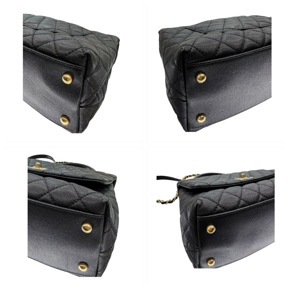 CHANEL シャネル キャビアスキン ココハンドル ブラック カーフ A92991 ショルダーバッグ ハンドバッグ レディース A