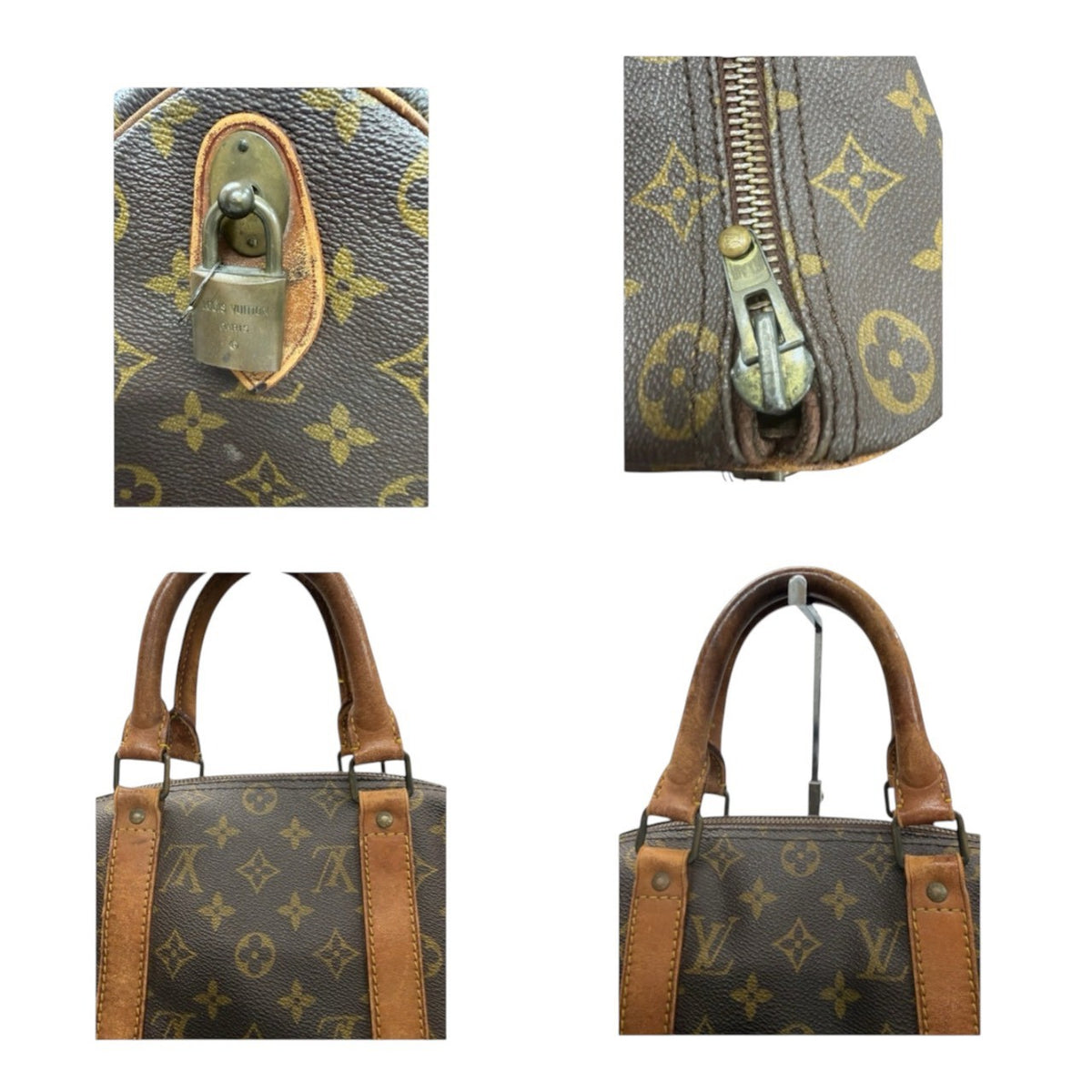 LOUIS VUITTON ルイヴィトン ヴィンテージ モノグラム ブラウン ゴールド金具 PVC / レザー M41416 ボストンバッグ レディース AB