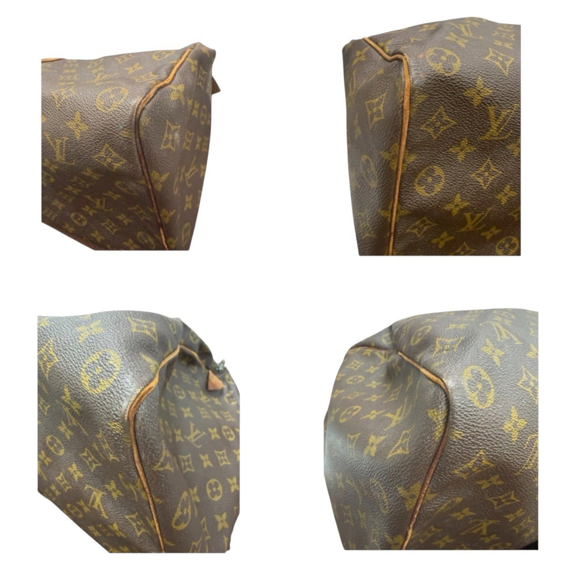 LOUIS VUITTON ルイヴィトン ヴィンテージ モノグラム ブラウン ゴールド金具 PVC / レザー M41416 ボストンバッグ レディース AB