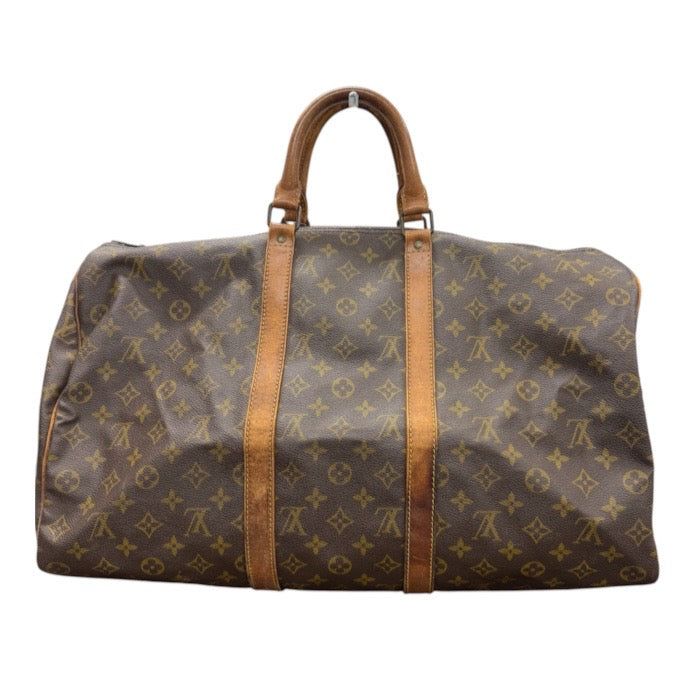 LOUIS VUITTON ルイヴィトン ヴィンテージ モノグラム ブラウン ゴールド金具 PVC / レザー M41416 ボストンバッグ レディース AB