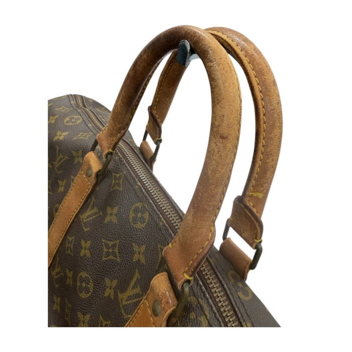 LOUIS VUITTON ルイヴィトン ヴィンテージ モノグラム ブラウン ゴールド金具 PVC / レザー M41416 ボストンバッグ レディース AB