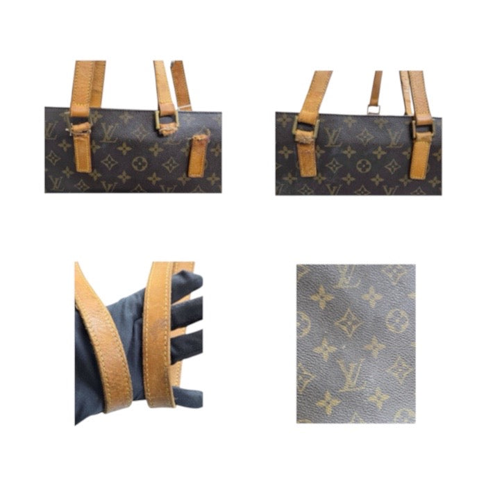 LOUIS VUITTON ルイヴィトン モノグラム ブラウン ゴールド金具 PVC / レザー M51155 トートバッグ レディース AB