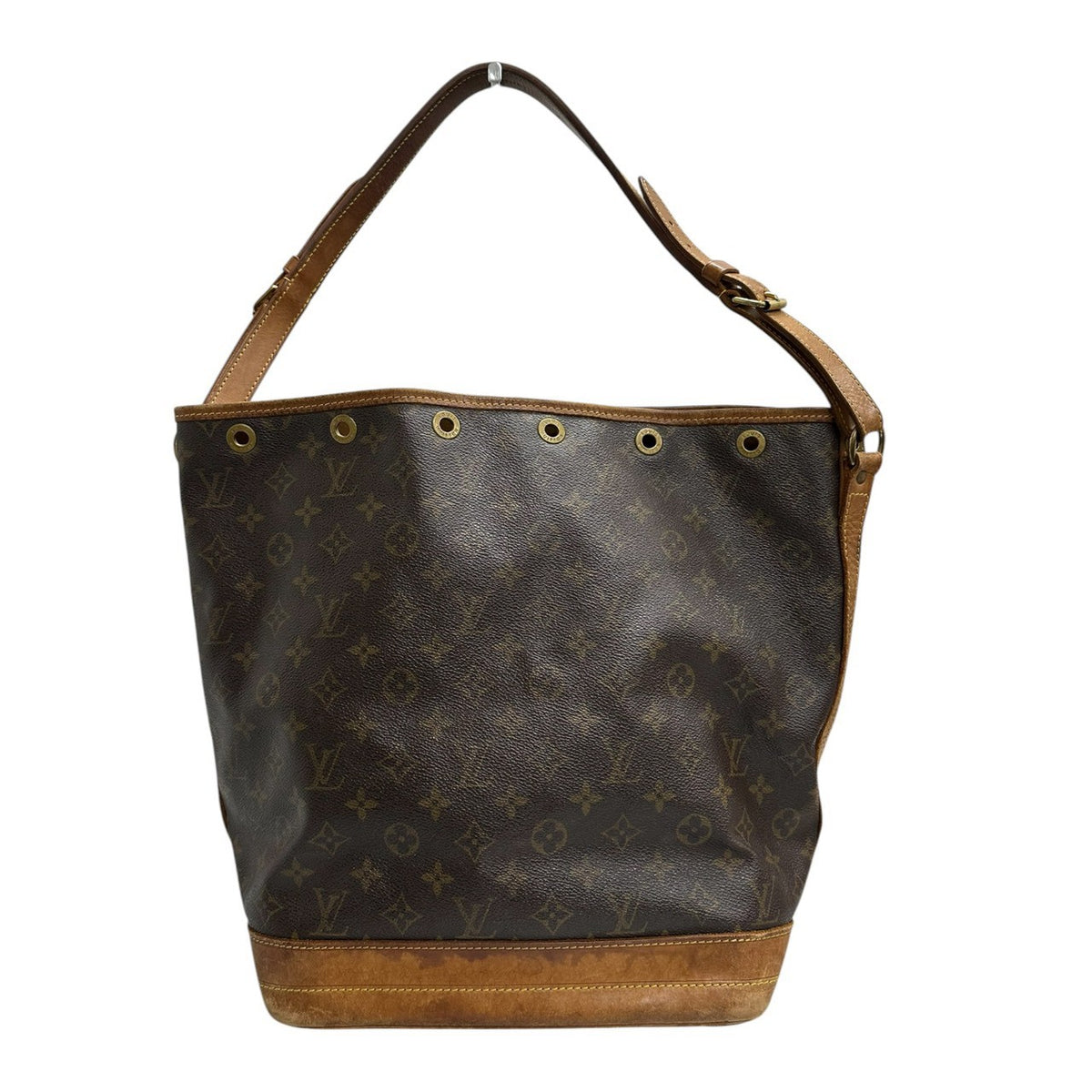 LOUIS VUITTON ルイヴィトン ヴィンテージ モノグラム ブラウン ゴールド金具 PVC / レザー M42224 ショルダーバッグ レディース AB