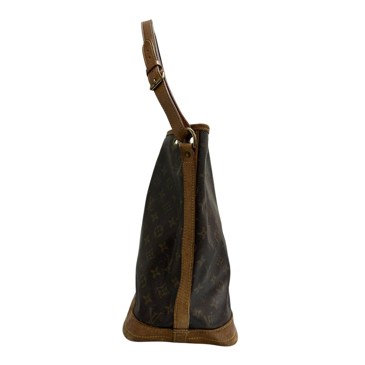 LOUIS VUITTON ルイヴィトン ヴィンテージ モノグラム ブラウン ゴールド金具 PVC / レザー M42224 ショルダーバッグ レディース AB