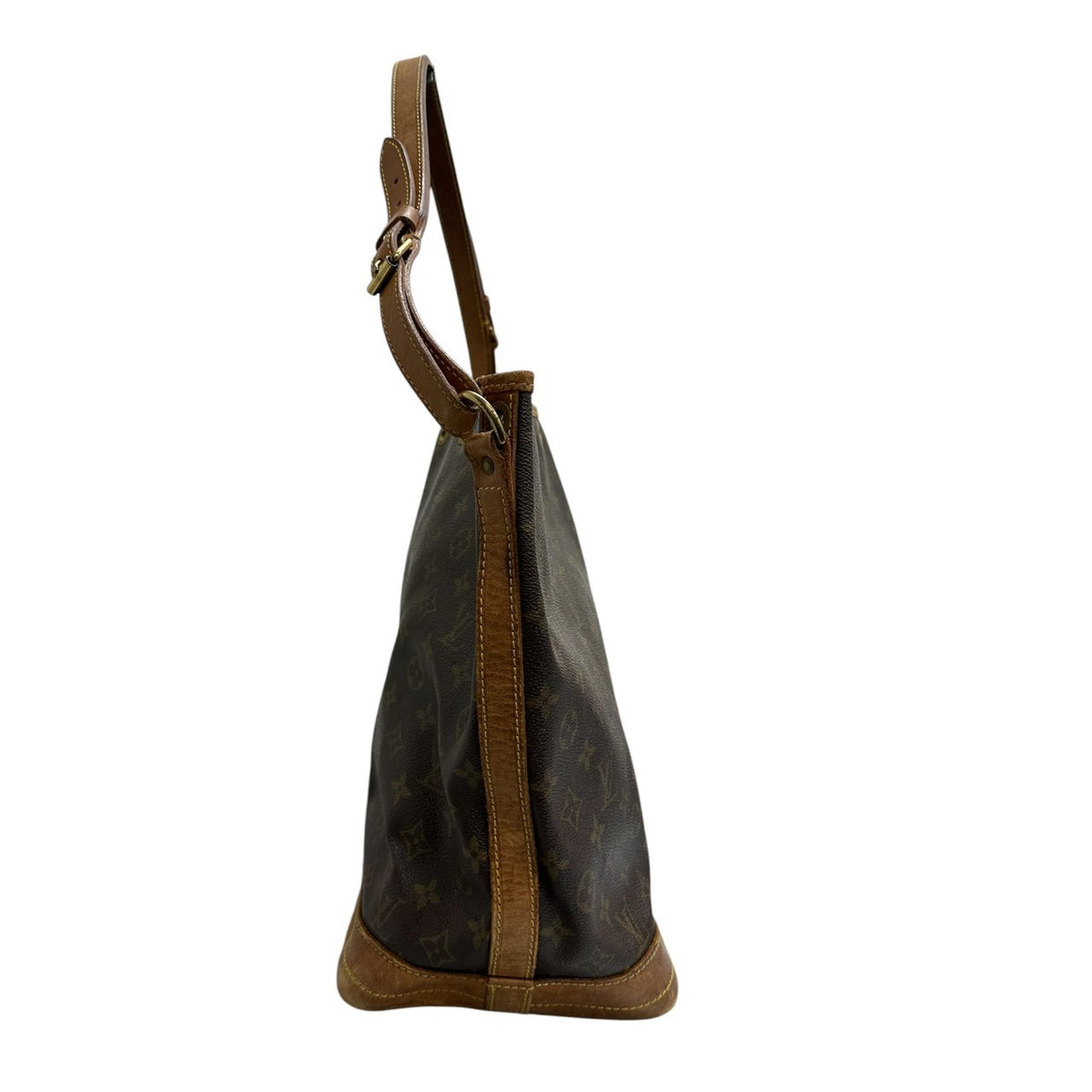 LOUIS VUITTON ルイヴィトン ヴィンテージ モノグラム ブラウン ゴールド金具 PVC / レザー M42224 ショルダーバッグ レディース AB