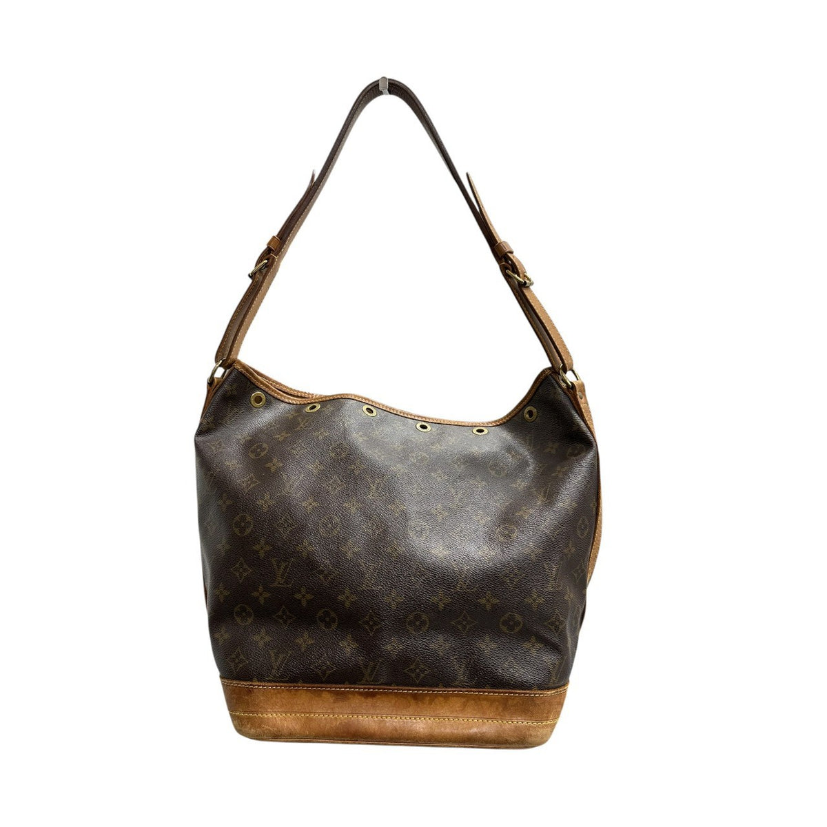 LOUIS VUITTON ルイヴィトン ヴィンテージ モノグラム ブラウン ゴールド金具 PVC / レザー M42224 ショルダーバッグ レディース AB