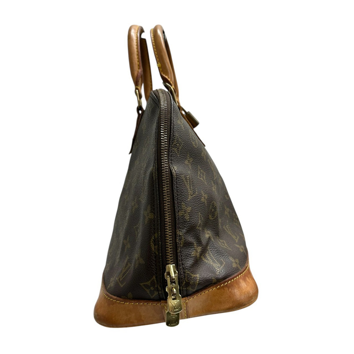 LOUIS VUITTON ルイヴィトン モノグラム ブラウン ゴールド金具 PVC / レザー M51130 ハンドバッグ レディース AB