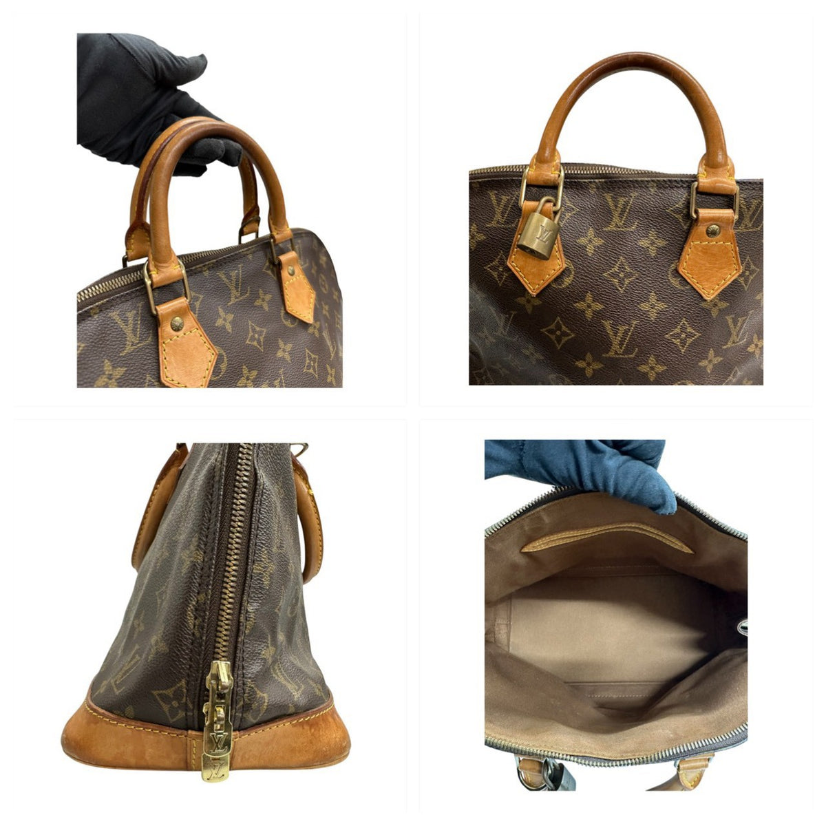 LOUIS VUITTON ルイヴィトン モノグラム ブラウン ゴールド金具 PVC / レザー M51130 ハンドバッグ レディース AB