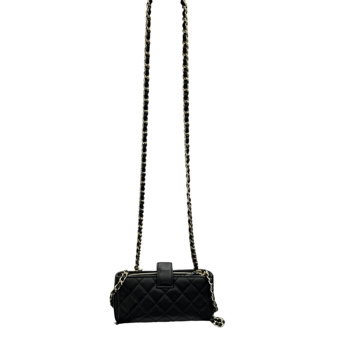 CHANEL シャネル ラムスキン マトラッセ ブラック ゴールド金具 レザー ショルダーバッグ レディース A