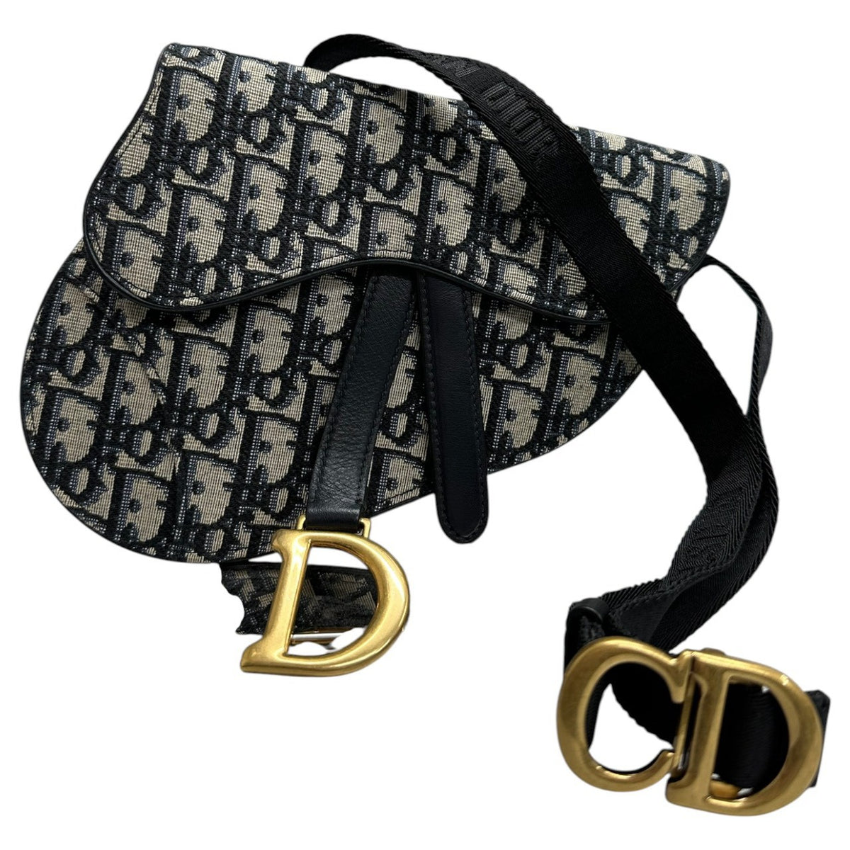 Christian Dior クリスチャンディオール サドル ネイビー ゴールド金具 S5619CTZQ ショルダーバッグ レディース ABP