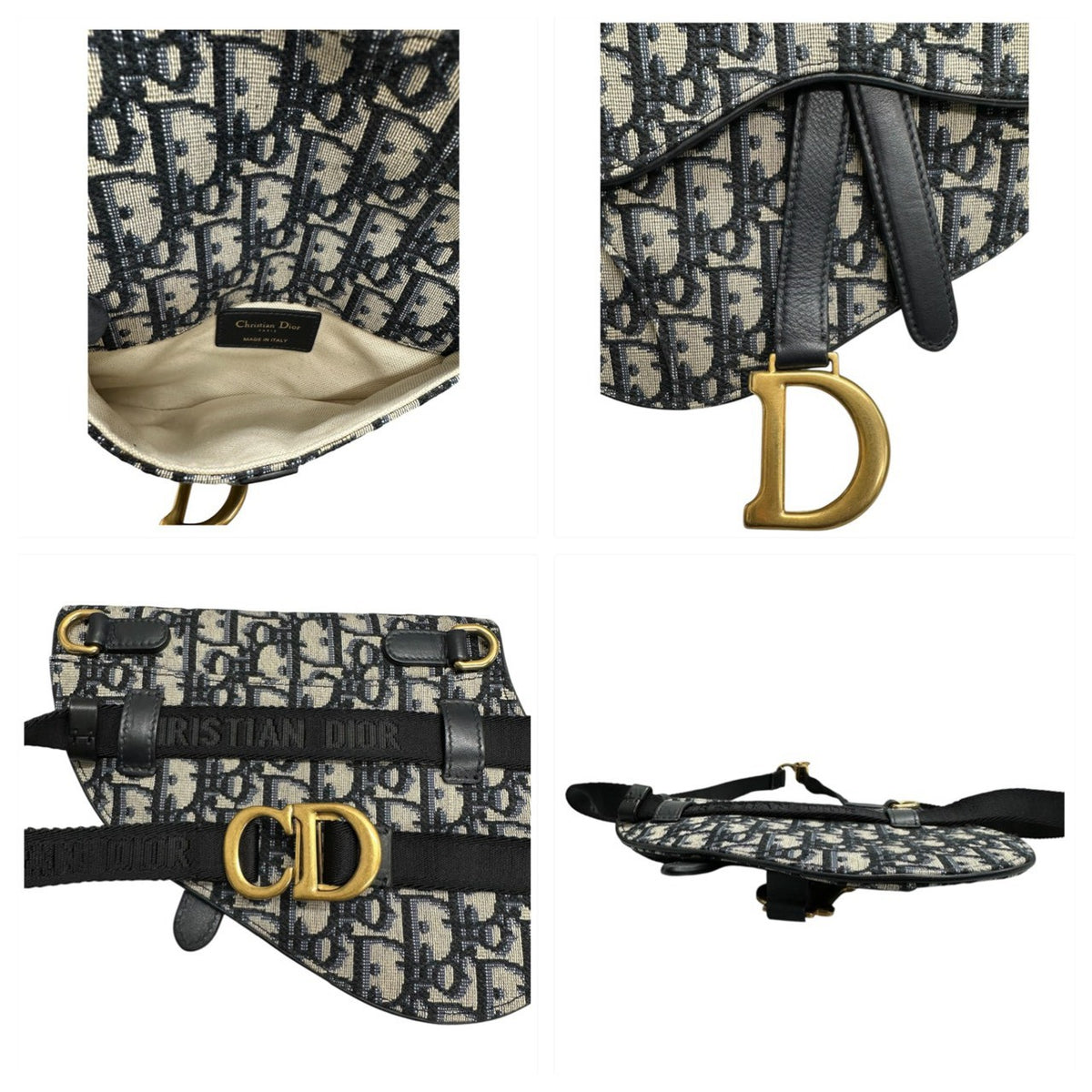 Christian Dior クリスチャンディオール サドル ネイビー ゴールド金具 S5619CTZQ ショルダーバッグ レディース ABP