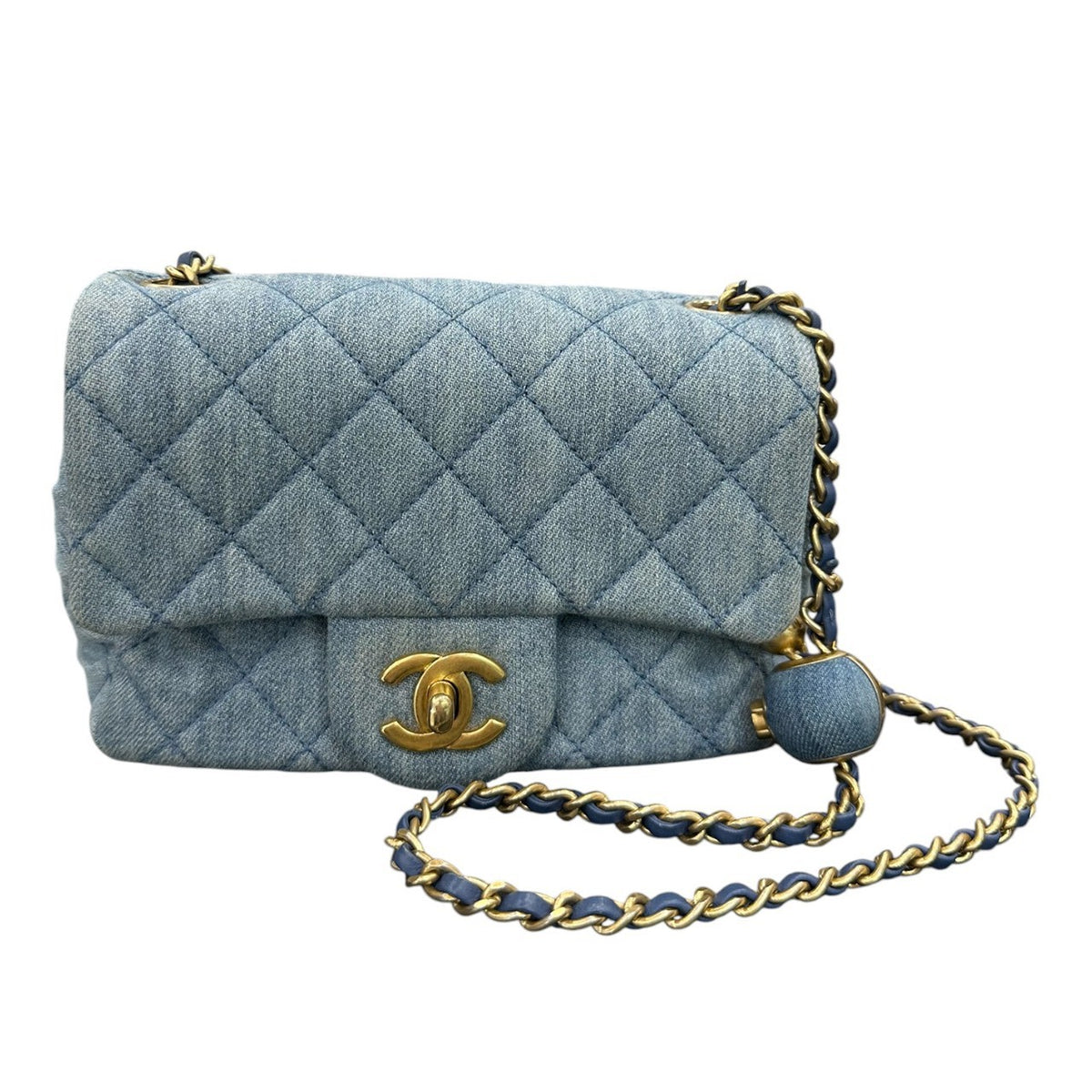 CHANEL シャネル デニム ブルー デニム ショルダーバッグ レディース AB