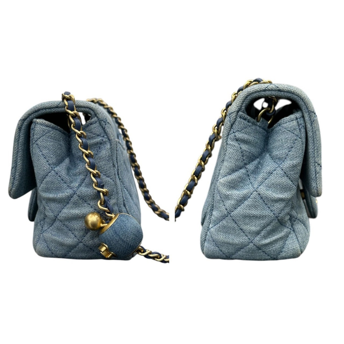 CHANEL シャネル デニム ブルー デニム ショルダーバッグ レディース AB