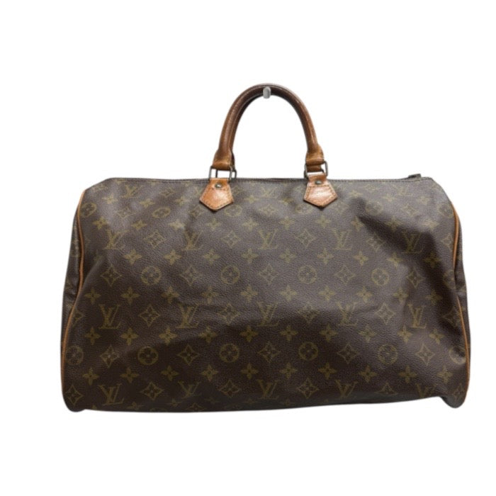 LOUIS VUITTON ルイヴィトン ヴィンテージ モノグラム スピーディ40 ブラウン ゴールド金具 PVC M41522 ボストンバッグ レディース AB