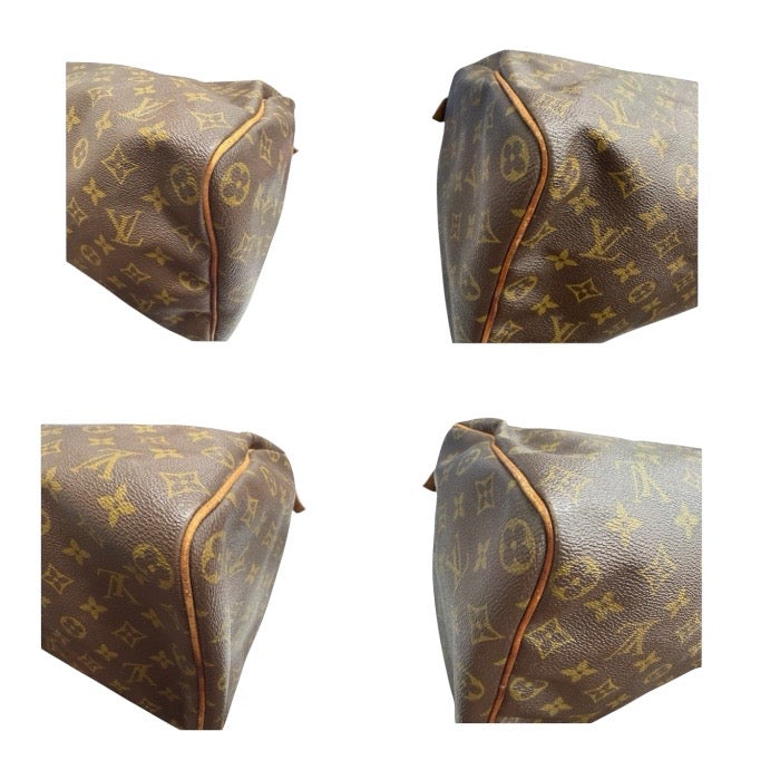 LOUIS VUITTON ルイヴィトン ヴィンテージ モノグラム スピーディ40 ブラウン ゴールド金具 PVC M41522 ボストンバッグ レディース AB