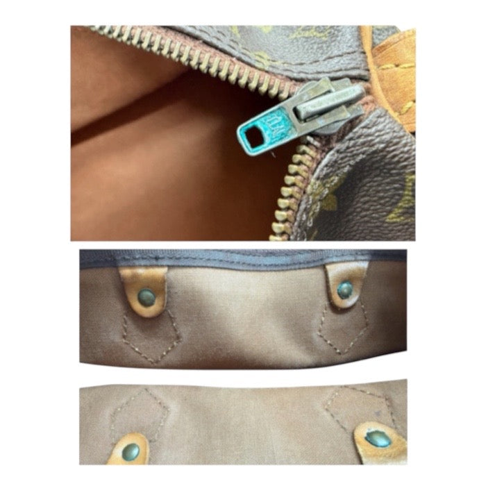 LOUIS VUITTON ルイヴィトン ヴィンテージ モノグラム スピーディ40 ブラウン ゴールド金具 PVC M41522 ボストンバッグ レディース AB