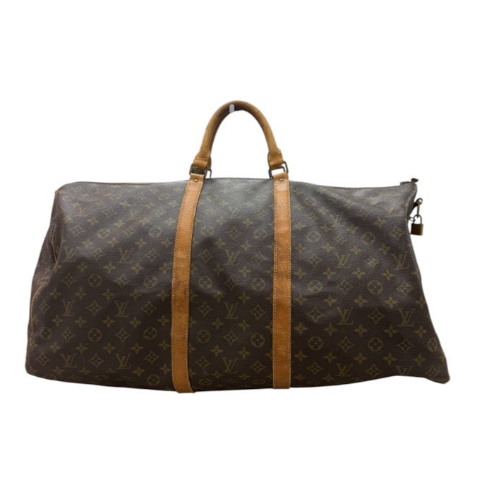 LOUIS VUITTON ルイヴィトン モノグラム キーポル60 ブラウン ゴールド金具 PVC M41422 ボストンバッグ レディース AB