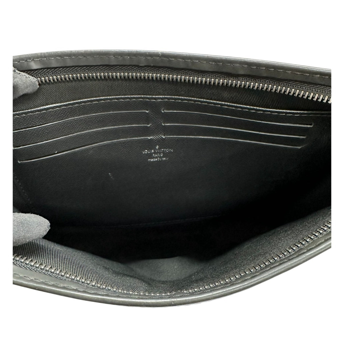 LOUIS VUITTON ルイヴィトン モノグラム グレー シルバー金具 PVC M30840 クラッチバッグ メンズ ABP