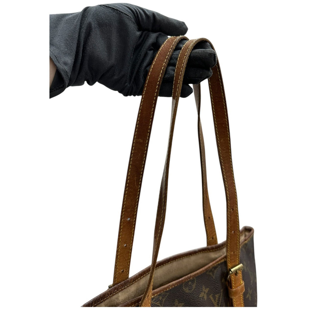 LOUIS VUITTON ルイヴィトン モノグラム ブラウン ゴールド金具 PVC M42236 トートバッグ レディース AB