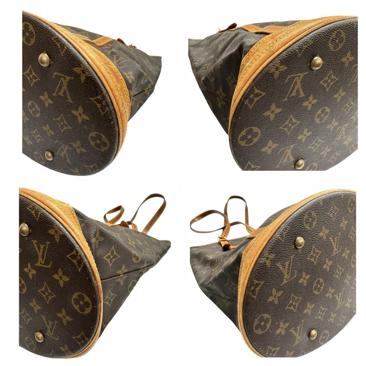 LOUIS VUITTON ルイヴィトン モノグラム ブラウン ゴールド金具 PVC M42236 トートバッグ レディース AB