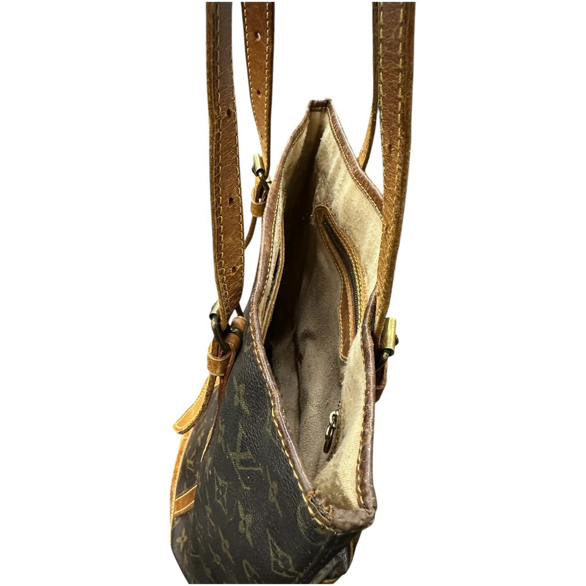 LOUIS VUITTON ルイヴィトン モノグラム ブラウン ゴールド金具 PVC M42236 トートバッグ レディース AB