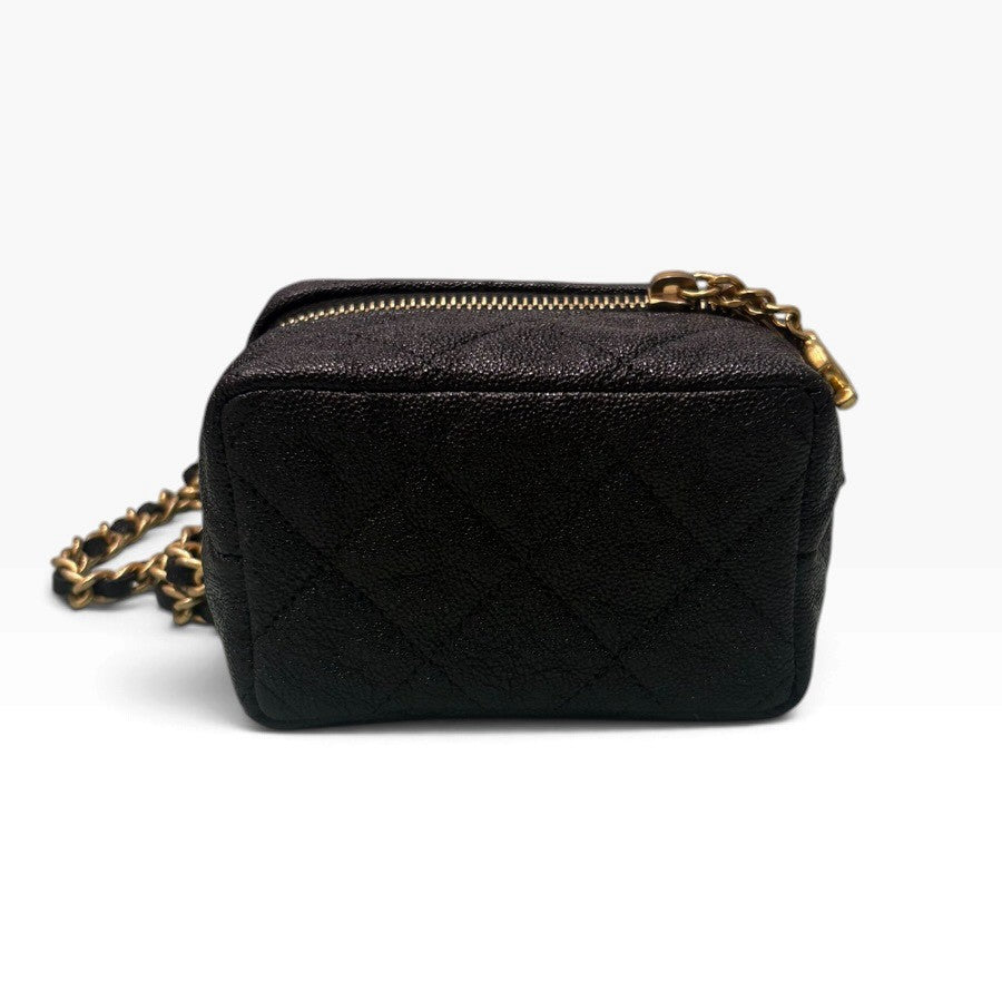 CHANEL シャネル キャビアスキン ブラック ゴールド金具 レザー AP2194 ショルダーバッグ ハンドバッグ レディース A