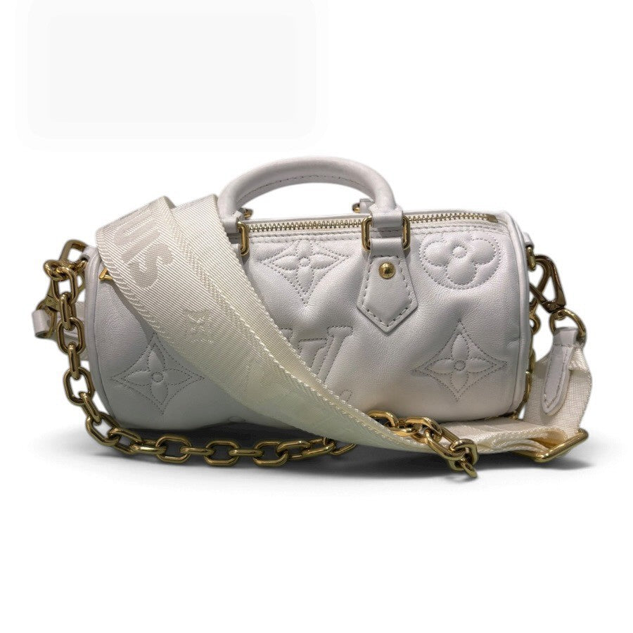 LOUIS VUITTON ルイヴィトン バブルグラム パピヨンBB ホワイト　ゴールド金具 レザー M59800 ハンドバッグ レディース AB