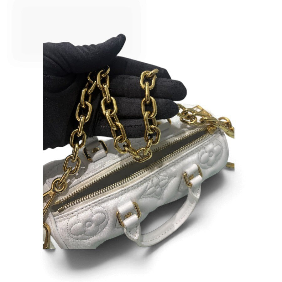 LOUIS VUITTON ルイヴィトン バブルグラム パピヨンBB ホワイト　ゴールド金具 レザー M59800 ハンドバッグ レディース AB