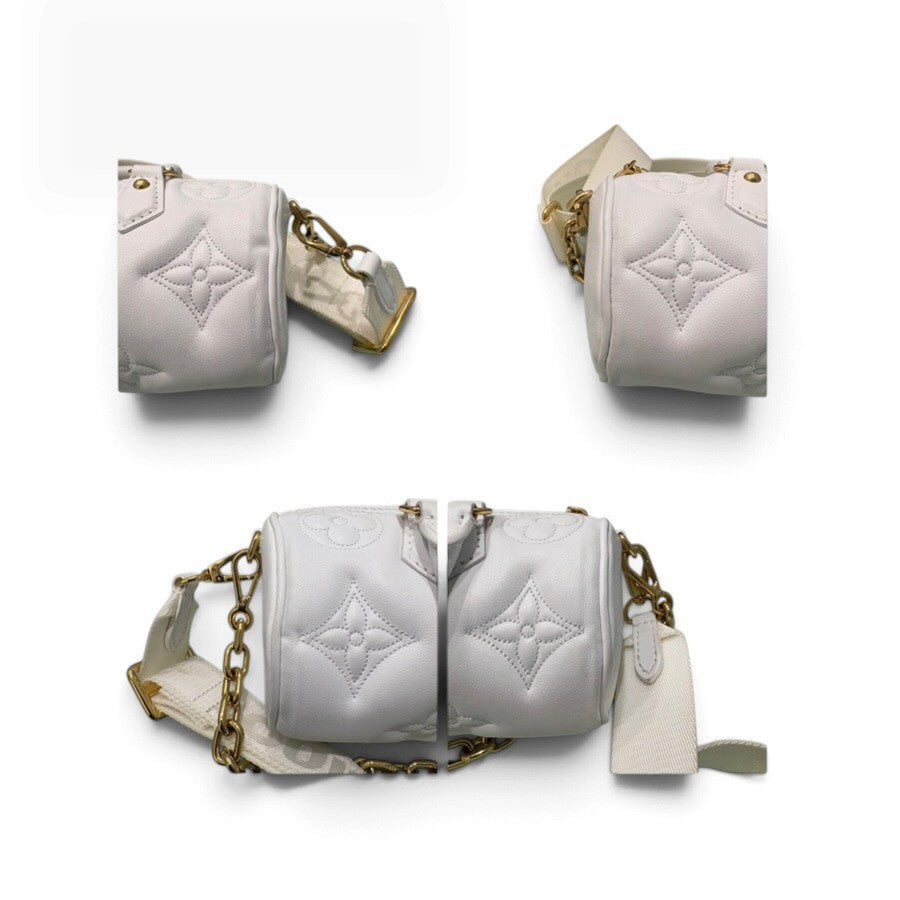 LOUIS VUITTON ルイヴィトン バブルグラム パピヨンBB ホワイト　ゴールド金具 レザー M59800 ハンドバッグ レディース AB
