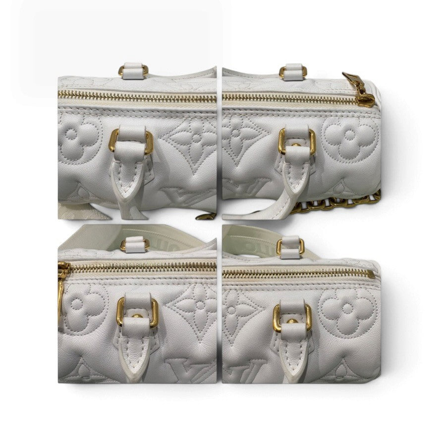 LOUIS VUITTON ルイヴィトン バブルグラム パピヨンBB ホワイト　ゴールド金具 レザー M59800 ハンドバッグ レディース AB