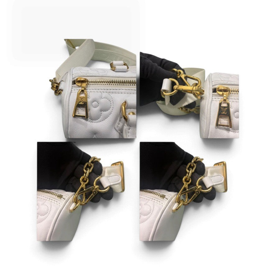 LOUIS VUITTON ルイヴィトン バブルグラム パピヨンBB ホワイト　ゴールド金具 レザー M59800 ハンドバッグ レディース AB