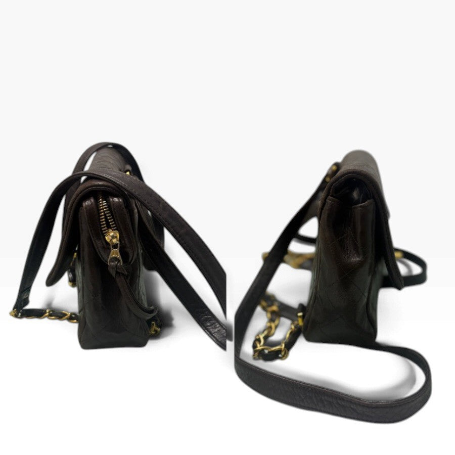 CHANEL シャネル マトラッセ ラムスキン ブラック ゴールド金具 レザー リュック レディース B