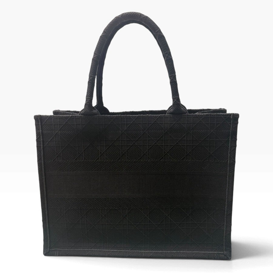 Christian Dior クリスチャンディオール カナージュ ブックトート ブラック キャンバス M1296ZZAU トートバッグ レディース A