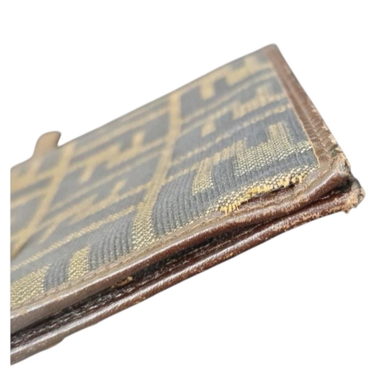 FENDI フェンディ ズッカ ブラウン シルバー金具 キャンバス / レザー 0716346001 ショルダーバッグ 二つ折り財布 レディース B
