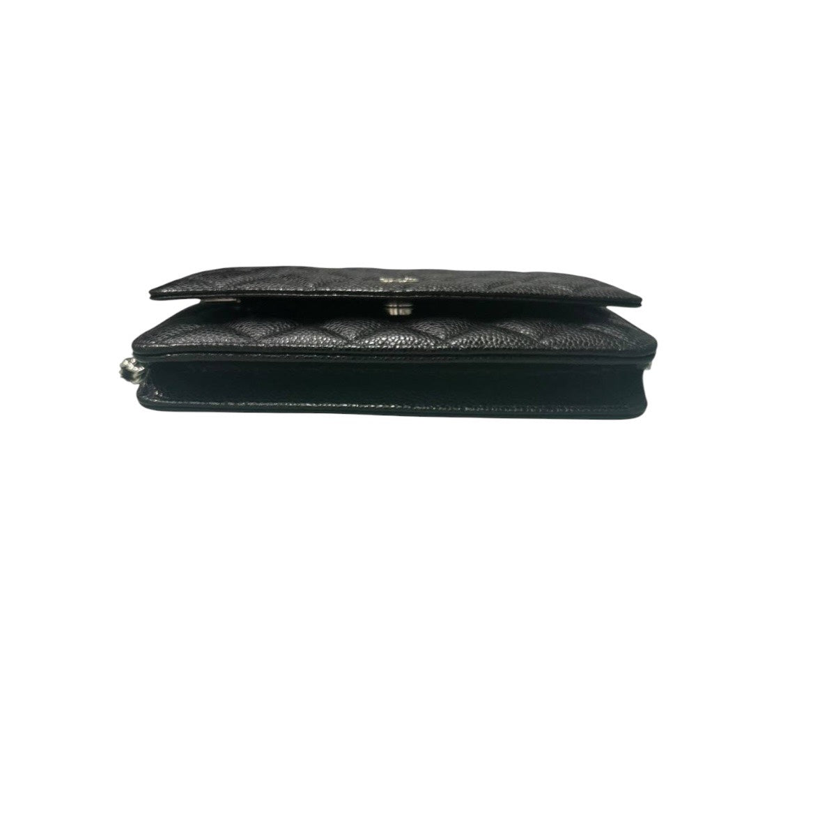 CHANEL シャネル キャビアスキン マトラッセ ブラック シルバー金具 カーフ AP0250 ショルダーバッグ ウォレットチェーン レディース AB
