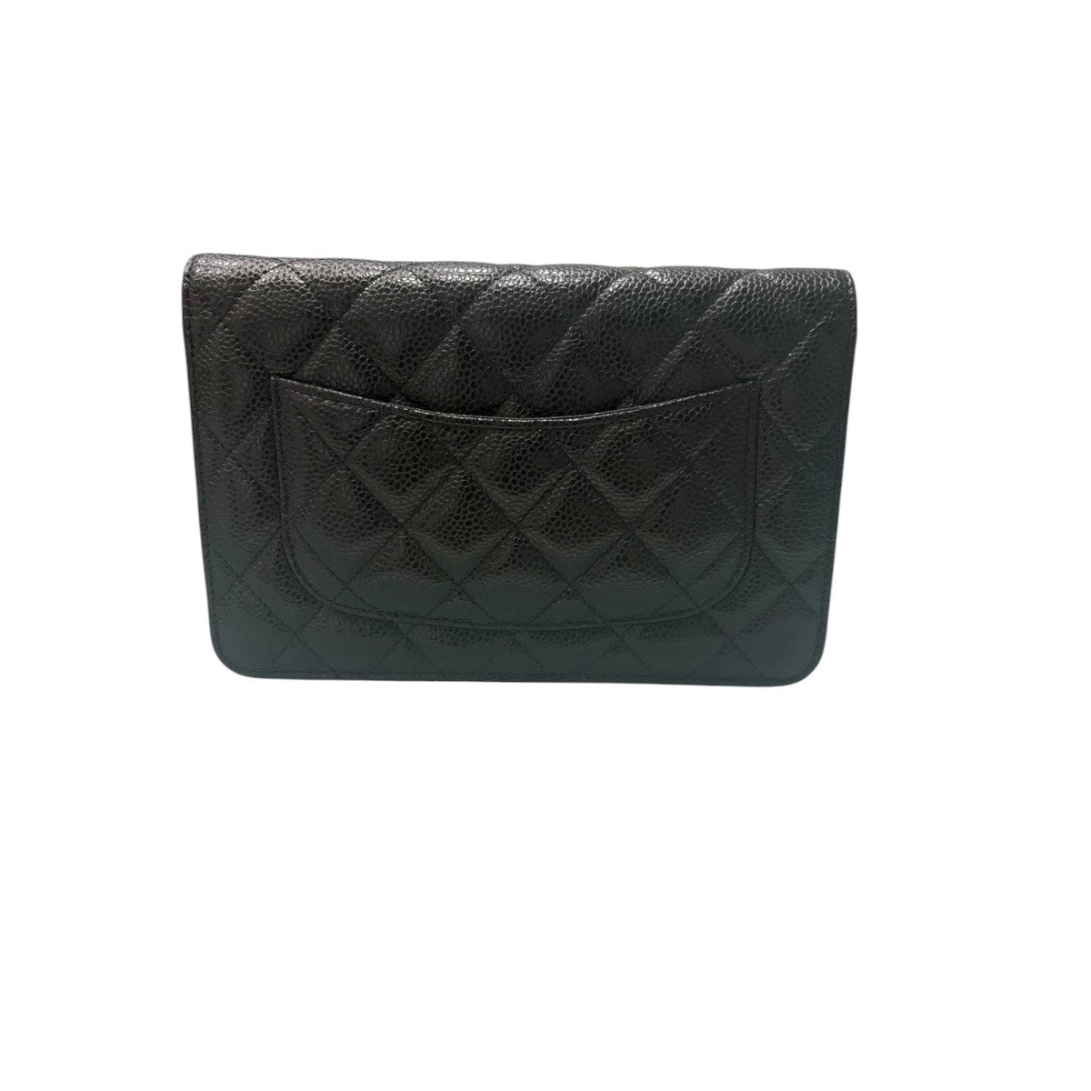 CHANEL シャネル キャビアスキン マトラッセ ブラック シルバー金具 カーフ AP0250 ショルダーバッグ ウォレットチェーン レディース AB