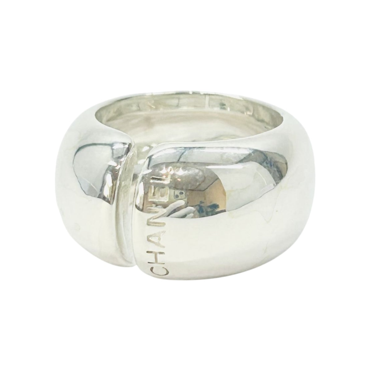 CHANEL Chanel Logo Silver Silver 925 Ring Finger Accessory Jewelry Size 12 Ladies A