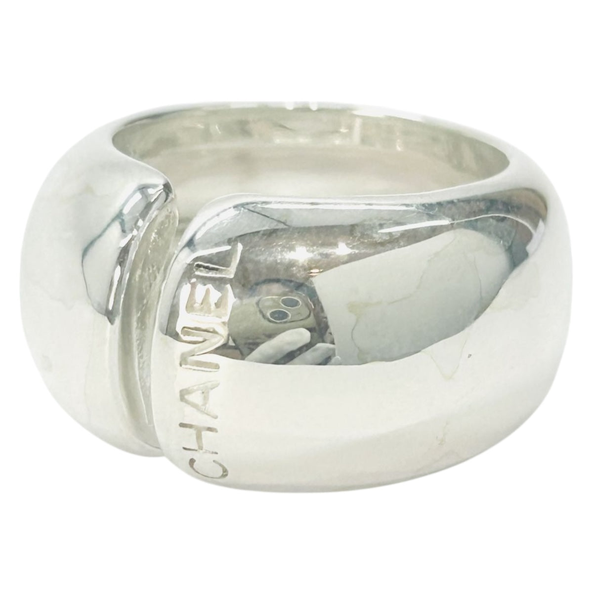 CHANEL Chanel Logo Silver Silver 925 Ring Finger Accessory Jewelry Size 12 Ladies A