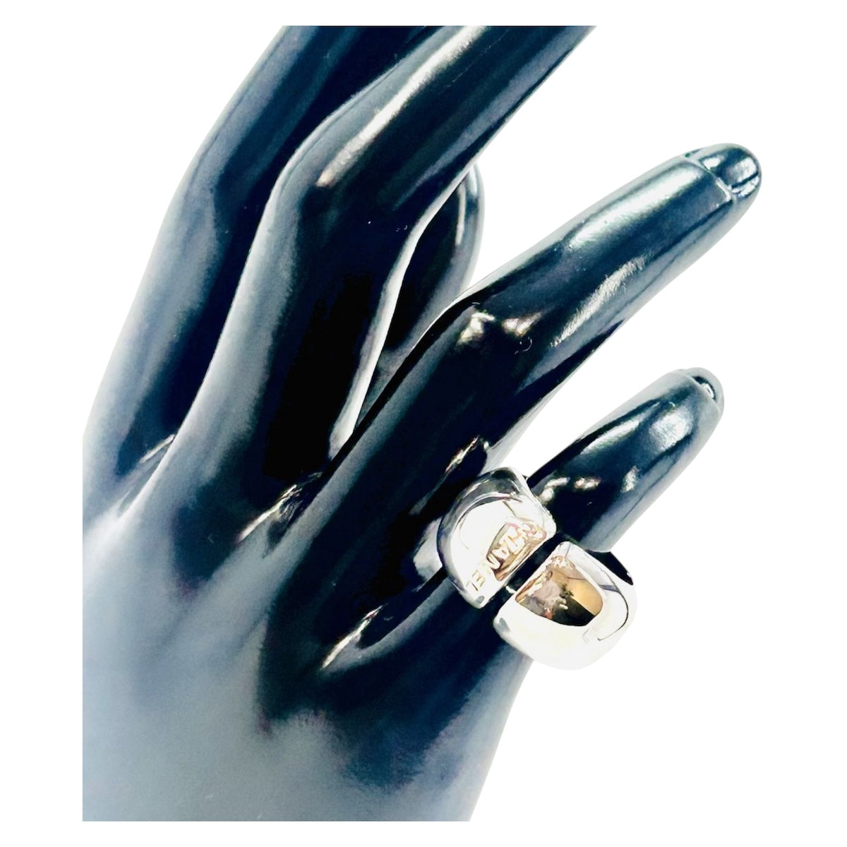 CHANEL Chanel Logo Silver Silver 925 Ring Finger Accessory Jewelry Size 12 Ladies A