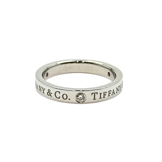 TIFFANY&Co. ティファニー フラットバンドリング 3Pダイヤ シルバー Pt950プラチナ / ダイヤモンド リング 指輪 アクセサリー ジュエリー 6.5号 レディース A