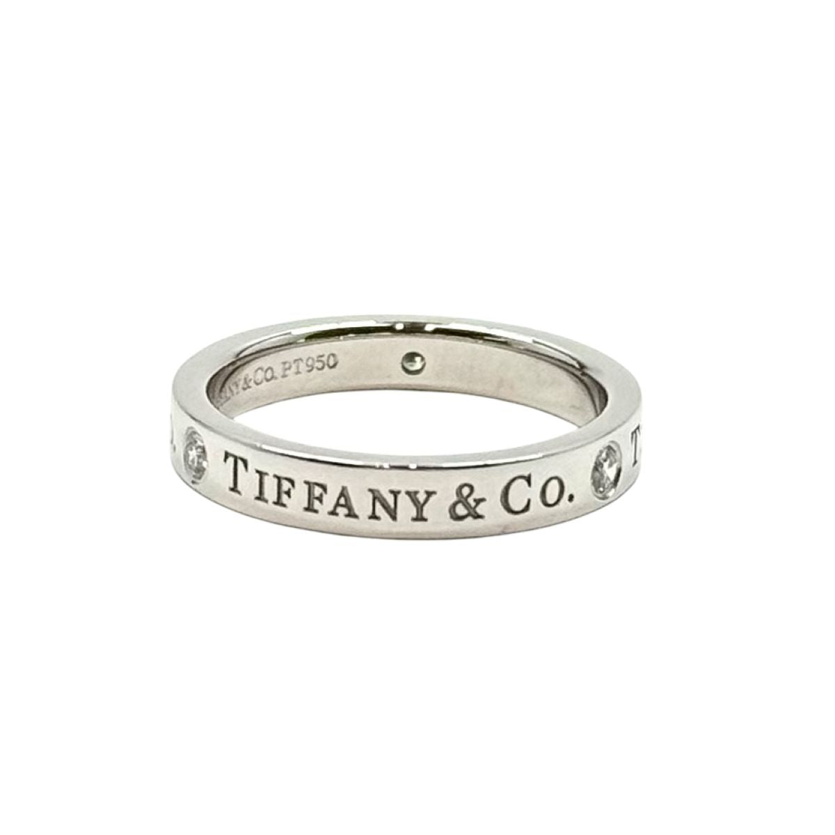 TIFFANY&Co. ティファニー フラットバンドリング 3Pダイヤ シルバー Pt950プラチナ / ダイヤモンド リング 指輪 アクセサリー ジュエリー 6.5号 レディース A