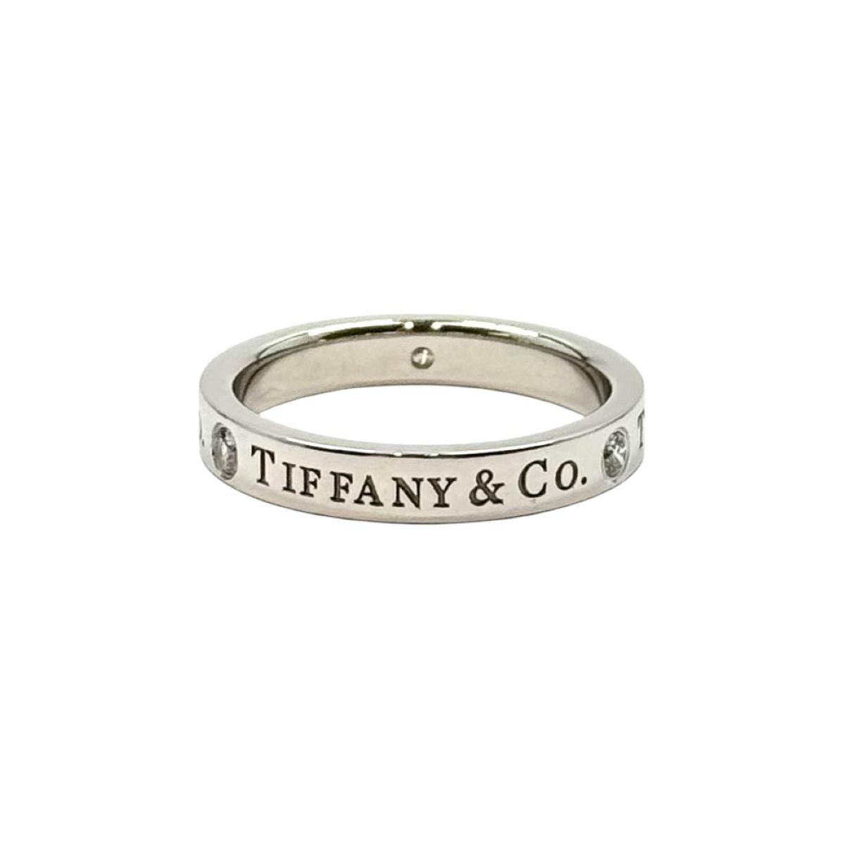 TIFFANY&Co. ティファニー フラットバンドリング 3Pダイヤ シルバー Pt950プラチナ / ダイヤモンド リング 指輪 アクセサリー ジュエリー 6.5号 レディース A