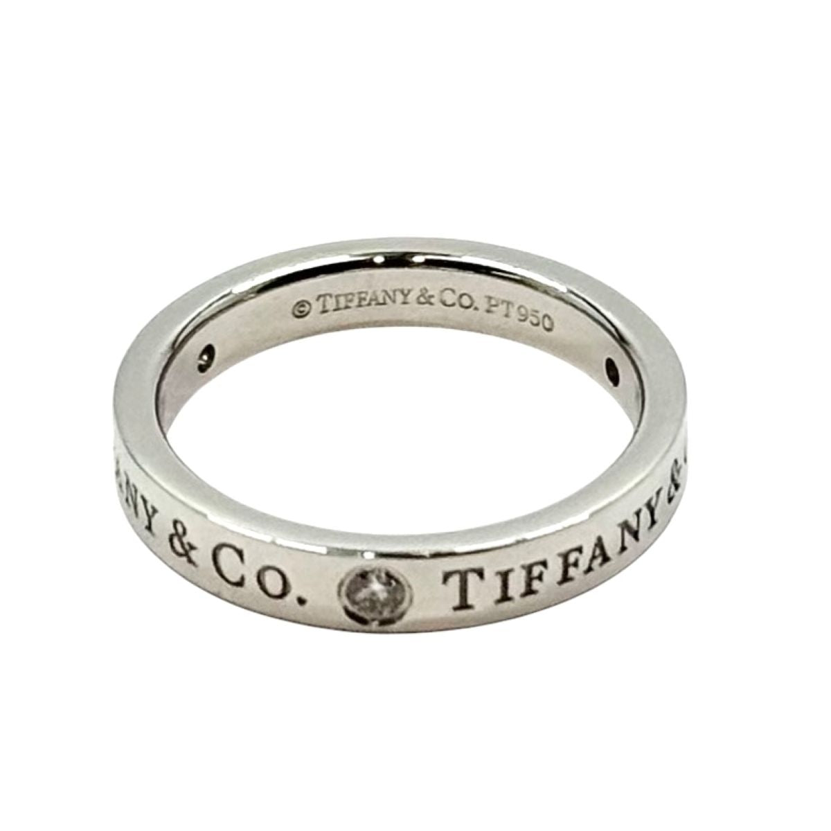 TIFFANY&Co. ティファニー フラットバンドリング 3Pダイヤ シルバー Pt950プラチナ / ダイヤモンド リング 指輪 アクセサリー ジュエリー 6.5号 レディース A
